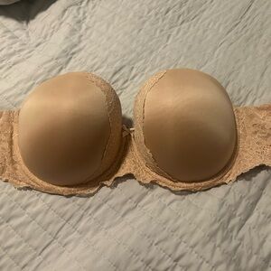 Victoria's Secret Strapless Beige Lace Bra
